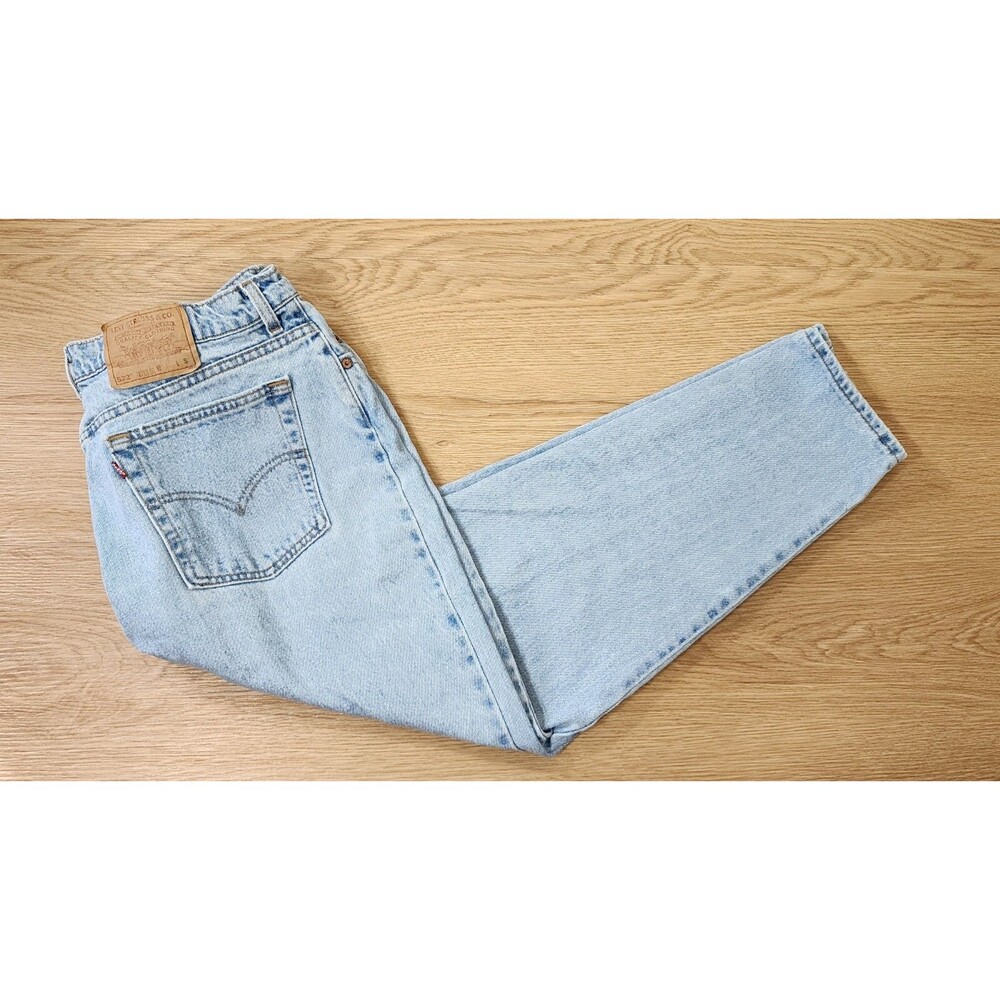 Levis 522 Jeans Womens 20 S Light Wash Tapered Fit Made In USA 36x29 Vintage